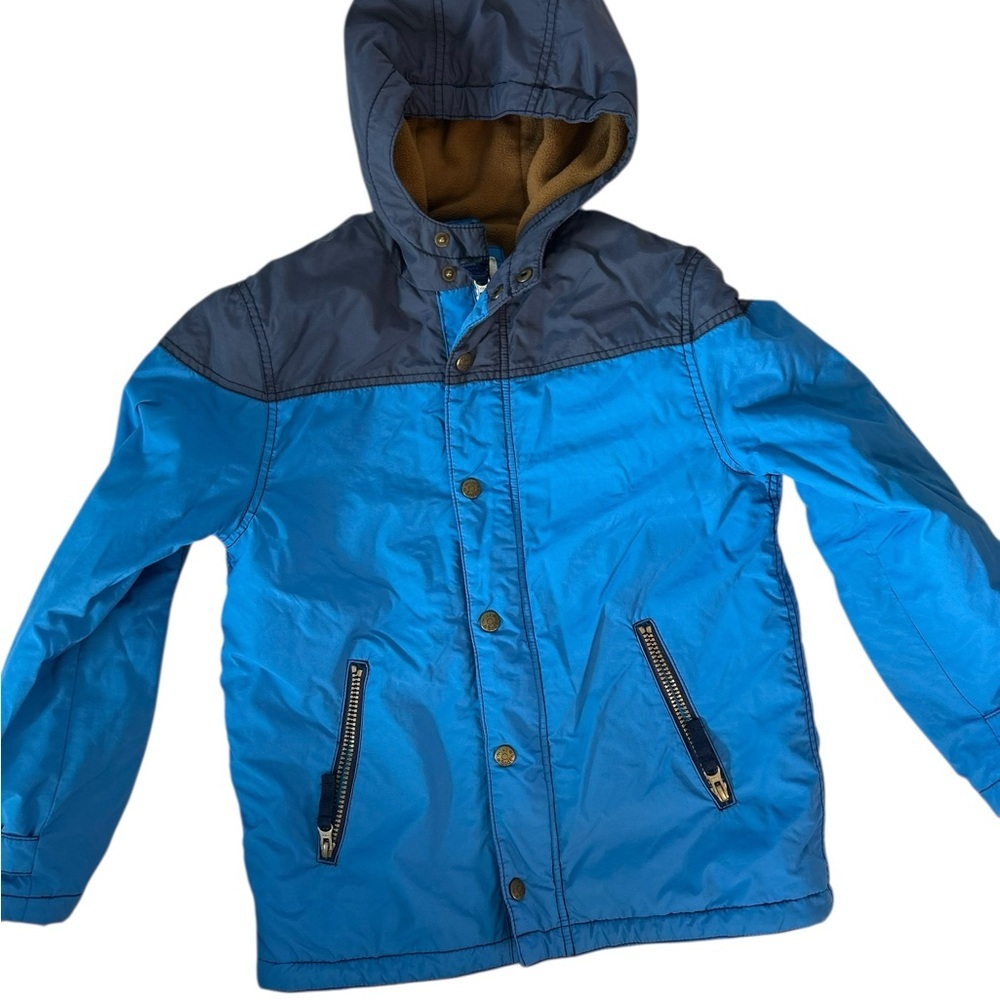 Mini Boden Boys Waterproof Hooded Jacket Blue Winter Coat Youth
